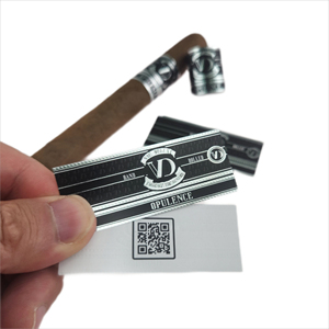 Cigar <b>Label</b> Round Aluminum Foil Sticker Holographic Opulence Design <b>Gift</b> Craft Packaging - Product Image 3