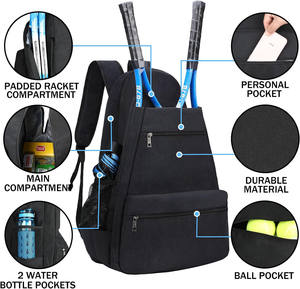 Échantillon gratuit Sac de sport personnalisé avec logo Tennis Badminton Unisexe Sac à dos professionnel en maille Grande capacité Sac à dos de badminton - Product Image 5