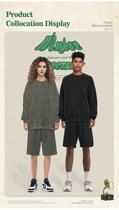Sudadera con Capucha Retro Americana de 420G, Colección Primavera-Otoño 2026, para Hombre y Mujer, Estilo Batik Antiguo, Cuello Bordado, Holgada, Nueva - Product Image 3