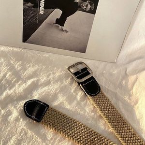 <span class=keywords><strong>Ceinture</strong></span> élastique tissée extensible pour jeans et pantalons, usage décontracté, boucle métallique réglable, sangle de taille confortable, design sans trous YD005 - Product Image 4