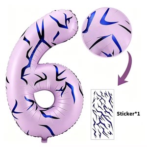 <span class=keywords><strong>Globo</strong></span> de Número 1-9 de 40 Pulgadas, <span class=keywords><strong>Globo</strong></span> de Número Grande de Papel Metálico Morado con Tema Musical de Tatuajes Oscuros para Decoraciones de Fiesta de Cumpleaños Inspiradas - Product Image 6