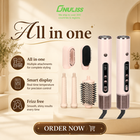Styler à air thermochromique 5-en-1, multi-styler professionnel, sèche-cheveux, brosse à air chaud, styler automatique pour cheveux