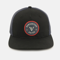 Broderie personnalisée Logo Privé Étiquette Tissé Patch Camionneur Chapeau 5 Panneau Structuré Maille Chapeau De Camionneur