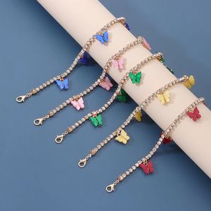 अनुसूचित जाति थोक घन Zirconia टेनिस श्रृंखला पायल कंगन उच्च गुणवत्ता सोना मढ़वाया एक्रिलिक राल तितली पायल महिलाओं 2023 - Product Image 3