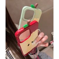 Coque de téléphone portable 3D amusante en forme de pomme rouge pour Apple 17 Air, compatible avec les modèles Apple 16, 15, 14, 13 Pro Max, 12 Plus – Nouvelle collection mignonne