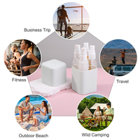 Ensemble de bouteilles de voyage 4 en 1 Kit de voyage multifonctionnel étanche et réutilisable pour articles de toilette, lotion et shampooing pour avion et train