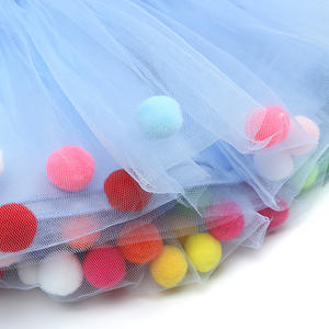 HANO Baby <span class=keywords><strong>Tutu</strong></span> Falda Niños pequeños Niñas Tank Dress Falda de tul <span class=keywords><strong>con</strong></span> <span class=keywords><strong>pompones</strong></span> Infants Cute Dress Mini Falda <span class=keywords><strong>con</strong></span> algunos Pom RTS - Product Image 3