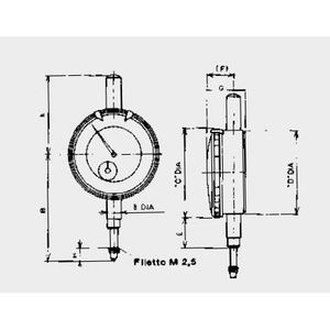 Comparador analógico, 2000 mm de diámetro, 58 mm de diámetro - Product Image 1