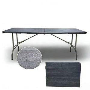 Großhandel 180 cm Schwarzer HDPE Rechteckiger Klappbarer Party-Plastiktisch - Product Image 2
