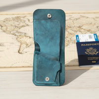 Porte-cartes en cuir de vachette véritable Boshiho pour homme - Multifonction, blocage RFID, fermeture éclair vintage, épaisseur 30 mm, 40 g