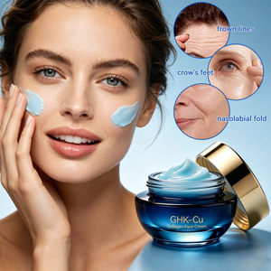Crème hydratante liftante raffermissante anti-rides au collagène GHK-Cu et peptide de cuivre bleu, réparatrice anti-âge pour le visage - Product Image 5