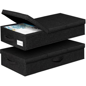 Movable Under Bed Clothes Storage Foldable Under Bed Storage <b>Box</b> With Lid for Organizing Clothes, Shoes, <b>Blankets</b>, Pillows - Product Image 1