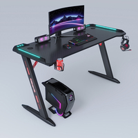Yz Fabricant chinois, vente en gros de tables de jeu pour ordinateur, pieds en forme de L, lumières RGB réglables, bureau de jeu pour PC, métal