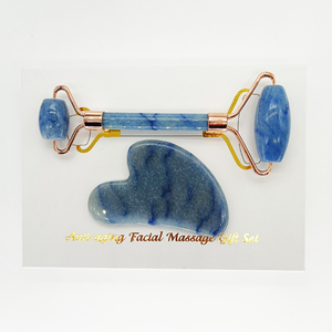 Ensemble de rouleaux de massage en jade et de gua sha en cristal blanc, magnifique ensemble de rouleaux de massage en jade et de rouleaux de massage en quartz rose - Product Image 4