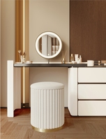 Hanyee 2024 Tabouret de coiffeuse avec rangement, vente chaude, style nordique, luxe, siège doux rond pour chambre à coucher