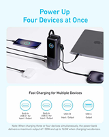 Anker A1695 165W Batterie externe à charge rapide haute capacité 25000mAh Chargeur portable Batterie de charge ultra-rapide intégrée