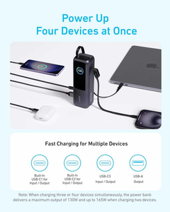 Anker A1695 165W Batterie externe à charge rapide haute capacité 25000mAh Chargeur portable Batterie de charge ultra-rapide intégrée - Product Image 3