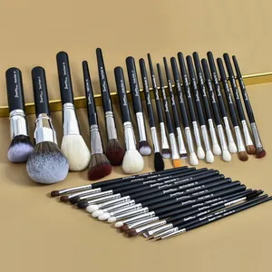 BUEYA 33PCS Luxury Professional Black Makeup Brush Set GOAT Pony Animal Hair Artist Nature Hair Makeup Academy Makeup Brush