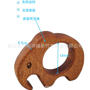 Juego de servilleteros de madera hechos a mano con forma de animales de dibujos animados, ecológicos, para decoración de fiestas. - Product Image 3