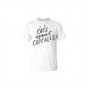 T-shirt Cats Against Catcalls, unisex, in cotone, girocollo, manica corta, abbigliamento promozionale ecologico - Product Image 3