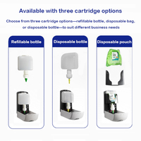 Distributeur de savon liquide, gel ou mousse pour les mains, rechargeable, à dose réglable, 0,4 ml-1,0 ml, pour cartouches jetables de 1 L, 1,2 L, 1,5 L, usage commercial