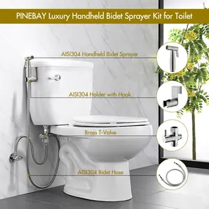 PINEBAY-Pulvérisateur de Bidet Shattaf en Acier Inoxydable Satiné pour Toilette