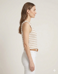 Women's Casual Short Vintage Striped Tank <b>Top</b> Sleeveless Soft Breathable Summer Wear for Gym Yoga Home Daily Comfort Stylish - Product Image 2