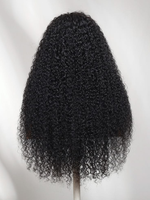 Perruque sans colle en cheveux humains 100% Remy vierges brésiliens, bouclés afro crépus, couleur naturelle, avec dentelle HD complète 13x4, vente en gros à prix abordable