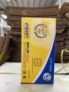 Vellygood Chất lượng cao CAT5e cáp <span class=keywords><strong>Ethernet</strong></span> 305 Meter LSZH UTP lá chắn mạng telcom Cáp 23AWG rắn đồng trần tuyệt vời - Product Image 6