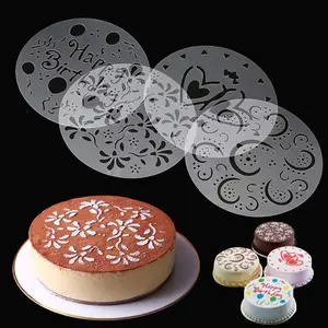 热卖4pcs蛋糕模板各种图案生日心形花螺旋蛋糕装饰模具工具
