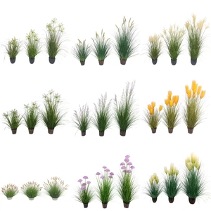 Plantes Bonsaïs Artificielles Fleurs en Soie <span class=keywords><strong>Rose</strong></span> Herbe Oignon Artificiel Fontaine de Pampa Herbe Décoration de la Maison - Product Image 2