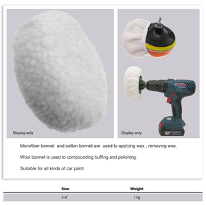 Tampons de polissage en laine artificielle blanche de 5-6 pouces, tampons de lustrage doux, bonnets de polissage en microfibre pour l'entretien automobile et le polissage de la peinture - Product Image 4