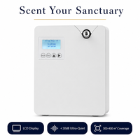 Diffuseur de parfum mural et de bureau HVAC 300 ml avec écran LCD, contrôle par application, 5 minuteurs, ultra silencieux 30 dB, pour hôtels, OEM, en plastique, biphasique, 300-400 m³