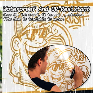 Lot de 4 marqueurs acryliques jumbo extra larges de 15 mm, noir, <span class=keywords><strong>blanc</strong></span>, doré, pour graffitis, affiches et panneaux - Product Image 6