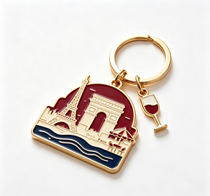 <b>Custom</b> Zinc Alloy <b>Keychain</b> 3D Enamel Cityscape Key Ring Cartoon Charm Souvenir Gift - Product Image 1