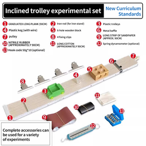 Physics Mechanica-Experiment Van De Middelbare School Plaatste Een Hellende Vliegtuigtrolley Om De Gemiddelde Snelheid Van Het Object Te Meten En Wrijvingswetten Te Onderzoeken - Product Image 5