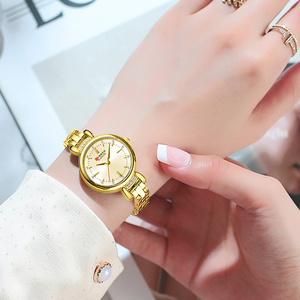 CURREN 9098 Fashion Gold Small Dial Women Brand <b>Girls</b> Wrist Watch Stainless Steel <b>Bracelet</b> Diamond Design Ladies Watch for Reloj - Product Image 4