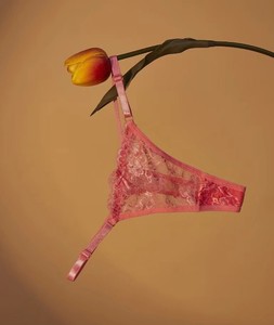 Tanga de Encaje Floral para Mujer, Color Sólido, Tirantes Ajustables, Cintura Baja, Ropa Interior Transparente, Sexy, OEM ODM - Product Image 2