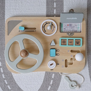 Juguete de volante de madera Nunukids, kit educativo Montessori de desarrollo cognitivo interactivo para niños pequeños de 0 a 3 años - Product Image 1