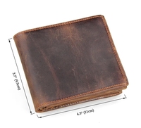 Harga Pabrik Kompetitif Dompet Kulit Vintage Crazy Horse Anti-maling Panjang Pendek Lapisan Poliester Perlindungan RFID Khusus