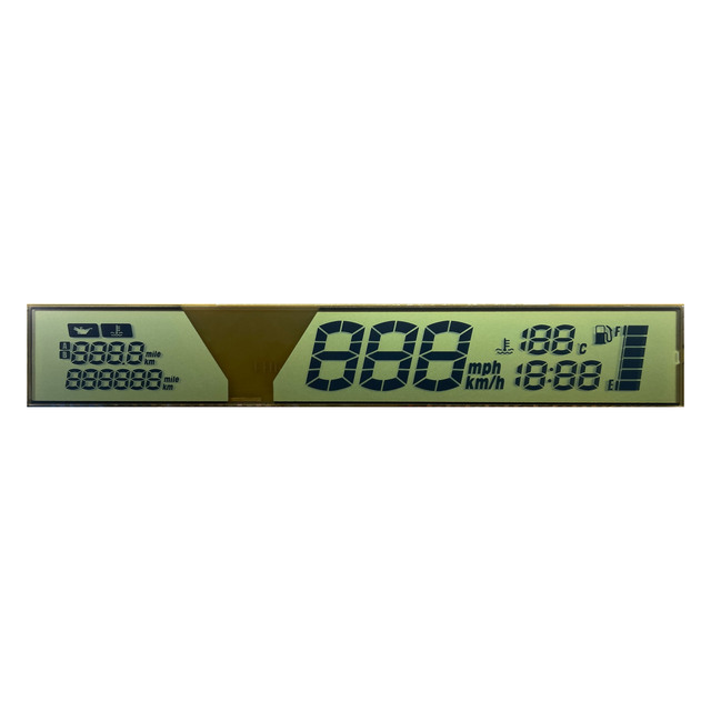 Manufacturer 7 Segment HTN Positive LCD Display Module for Motorcycle Instruments 4.0V Custom LCD Screen