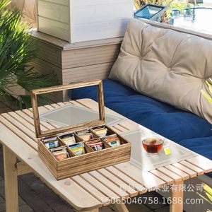 Bamboo Tea <b>Box</b> Rectangle 0.8cm Thickness Handmade Multi Compartment <b>Gift</b> Storage For Tea <b>Coffee</b> Packaging - Product Image 3