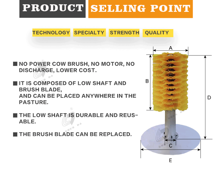 PP Material Filament Cow Body Brush 550mm Or Customized