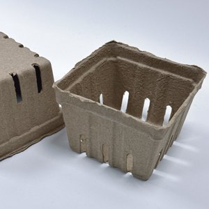 Boîte carrée en <span class=keywords><strong>papier</strong></span> moulé recyclé biodégradable écologique RUNWELL, paniers à fruits, petit seau à fruits et légumes réutilisable - Product Image 3
