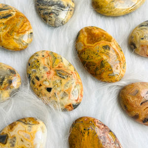 All'ingrosso naturale di alta qualità pazzo agata di cristallo di palma pietra di agata gialla di guarigione a forma di palma per la decorazione domestica e regalo - Product Image 6