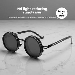 Occhiali da Sole Polarizzati Dimmerabili a 9 Livelli con Filtro ND Rotante Continuo, Aste in Metallo Cavo, Stile Steampunk Vintage Unico - Product Image 6