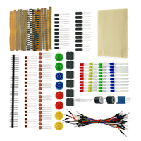 Kit de composants électroniques universels 650 pièces comprenant des résistances LED condensateurs pour le prototypage et les tests