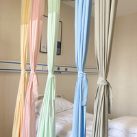 Rideaux médicaux d'hôpital en maille de polyester antistatique résistants aux flammes, antibactériens, sur mesure pour les cabines et les lits