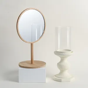 EAGLEGIFTS – miroir de maquillage décoratif en bois de table, cadre en bois mobile classique, support de maquillage, miroir cosmétique de bureau