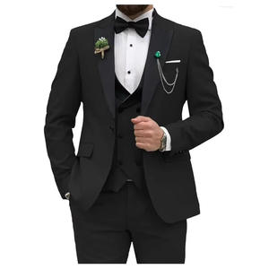 <span class=keywords><strong>Traje</strong></span> de Negocios de Tres Piezas para Hombre, Corte Entallado, Cierre de un Botón, para Bodas y Eventos, Diseño con Múltiples Bolsillos - Product Image 2
